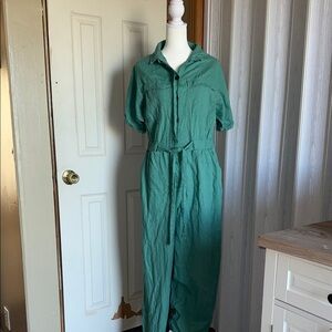 Universal Thread Linen Green Overalls Jumpsuit